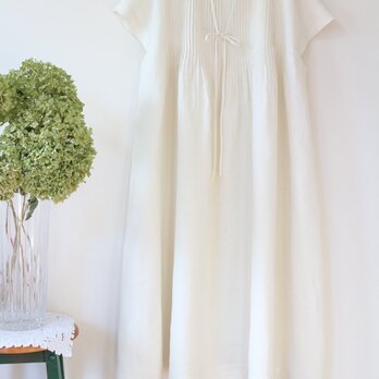 夏☀️★40番手日本製リネン100％ 2way ピンタックシャツワンピース★一枚限定のコピー