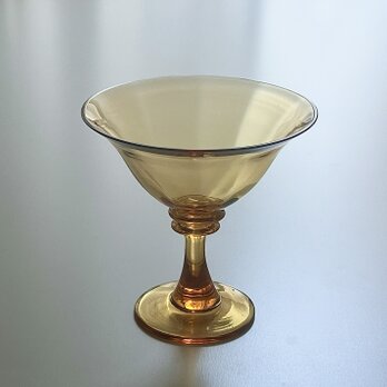 【Karhula-iittala】琥珀色のカクテルグラス  Litva 8198（A）の画像