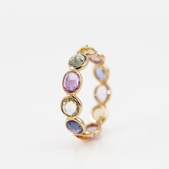 K18 Multicolor Sapphire Full Eternity Ringの画像