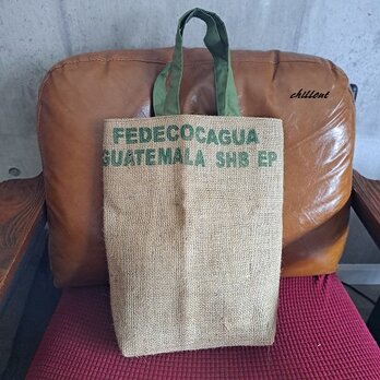 Coffee Hemp Bag：コーヒー麻袋バッグ：FEDECOCAGUA【0955】の画像