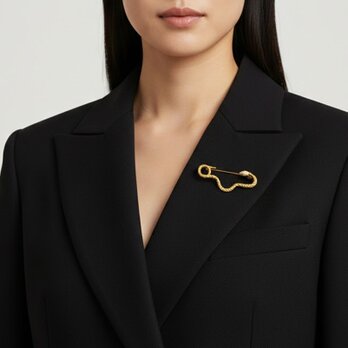 真鍮製 Snake 蛇  ヘビモチーフ ブローチ アンティーク調ゴールド【ebro14-1】