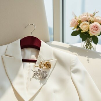 優雅なローズモチーフ アンティーク調ゴールド ブローチ【ebro15-AGD】