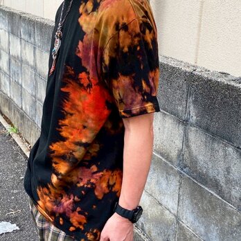 タイダイ Tシャツ XLサイズ ブラック ブリーチダイ Hippies Dye HD24-54