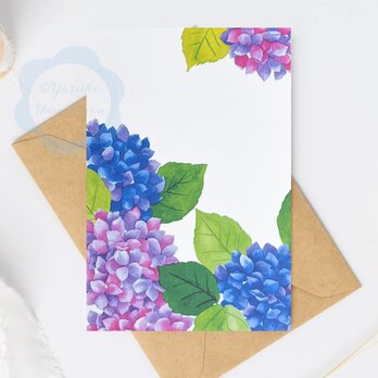 （3） 紫色のあじさい「花のポストカード」 3枚セット　