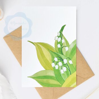 （5） 真っ白なスズラン「花のポストカード」 3枚セット