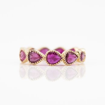 K18 Full Eternity Ring / Ruby Pair Shapeの画像