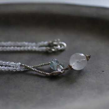 水晶とホワイトラブラドライトのネックレス（silver925）