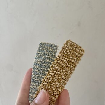 夢の記憶を編み込んで　ゴールドの髪飾り
