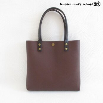 《牛革》new♪スクエアミニトート・シュリンクレザー・ダークブラウン・0460