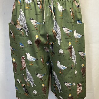 バードプリント ショートパンツ　トープ　ユニセックス　
