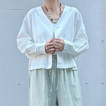 ❤︎新作❤︎ふわり、軽やか。綿麻100ショート丈ジャケットアウター25029WHF