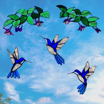 ステンドグラス サンキャッチャー『フクシア』