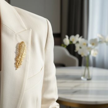 フェザーモチーフブローチ【ebro28】