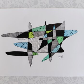 無題／A4サイズ ペン画 原画 幾何学