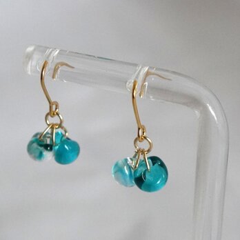 ドロップビーズピアス浅葱