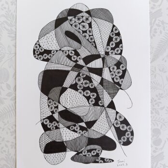 無題／A4サイズ ペン画 原画 幾何学