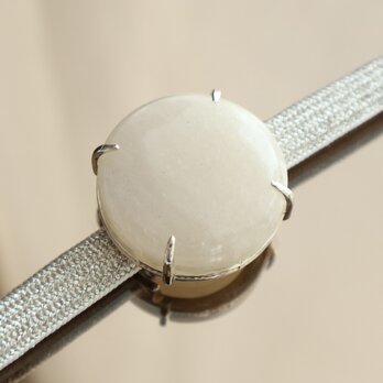 < 一点物 >天然石帯留 - ブルームーンストーン