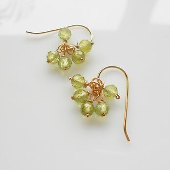 小さな妖精たち　ペリドットのつぶつぶピアス