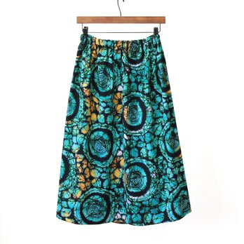 アフリカ布のギャザースカート（ スプラッシュ ）アフリカンプリント アフリカンファブリック