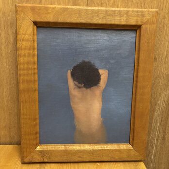 油彩画「無題」（ハンドメイド木製額縁付き）
