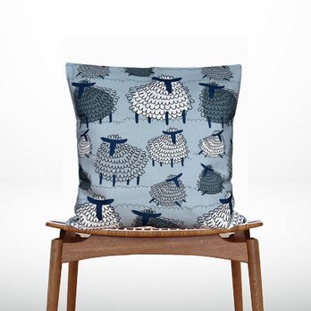森のクッション 2025 Sheep design back Gray -ヒノキの香り-