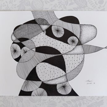 無題／A4サイズ ペン画 原画 幾何学