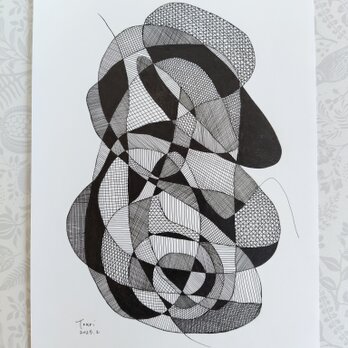 無題／A4サイズ ペン画 原画 幾何学