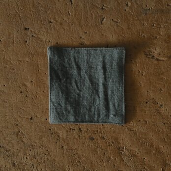 【在庫限り】リネンコースター（中厚地）　カーキ　8.3×8.3cm