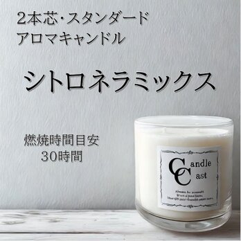 【２本芯・スタンダードアロマキャンドル】シトロネラミックス【ソイキャンドル】