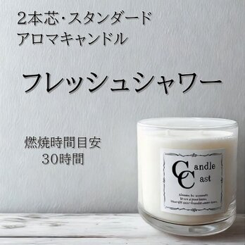 【２本芯・スタンダードアロマキャンドル】フレッシュシャワー【ソイキャンドル】