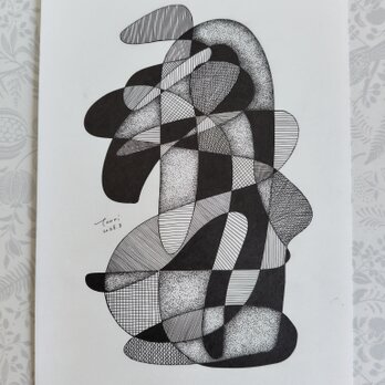 無題／A4サイズ ペン画 原画 幾何学