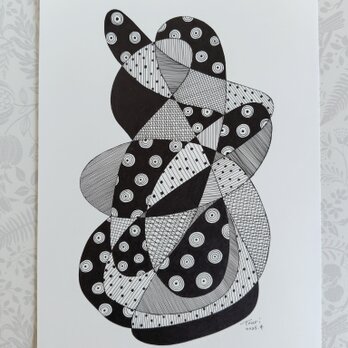 無題／A4サイズ ペン画 原画 幾何学