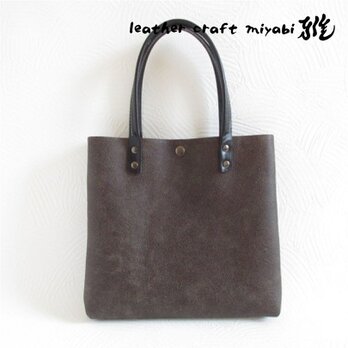 《牛革》new♪スクエアミニトート・クラック加工・ビンテージダークブラウン・0490