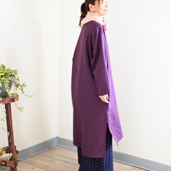 【new arrival】葡萄色：万能コーデのリネンワンピース：長シーズン