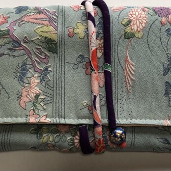 ８３３１　花柄の着物で作った和風財布・ポーチ