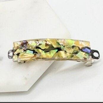 イエロー螺鈿のヘアクリップ