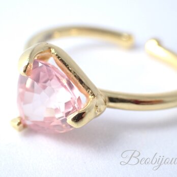 新作 『Morganite』世界でひとつ天然石リングsv925＋18kgp