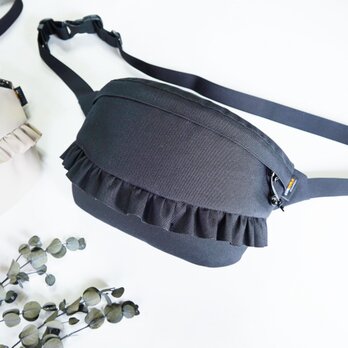 【新作大容量】旅行＆アウトドア対応 撥水CORDURA®軽量フリルボディバッグ（大）／ファスナーフラップ＋背面ポケット付