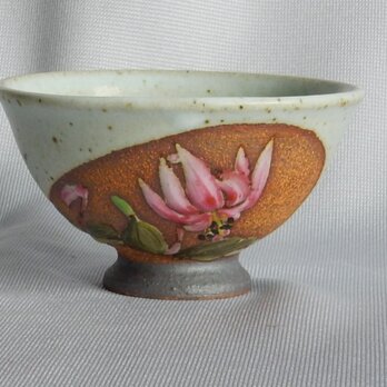 Ｔ５７０　茶碗　『赤絵　水鳥』『露光窯　冬柴文廣 作』　共箱　抹茶碗　茶道具 T570 茶碗 『赤絵 水鳥』『露光窯 冬柴文廣 作』 共箱 抹茶
