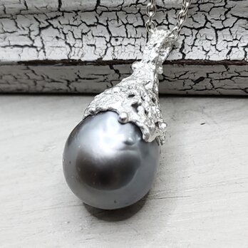 baroque pearl＊925 lace pendant