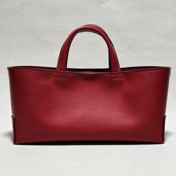 【在庫品・即納可能】イタリア製牛革のしっかり横長トートバッグ（赤色・Mサイズ）のコピー