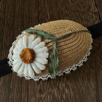 ドール用染め花のマム付きブレードのオーバルハット(MLフリー)