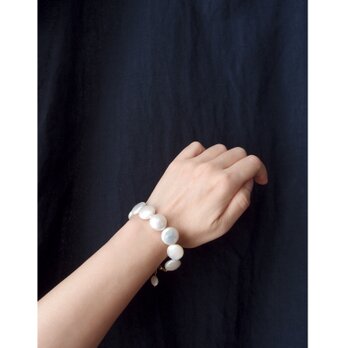 【K14gf】Coin Pearl Bracelet／コインパール ブレスレット（White）