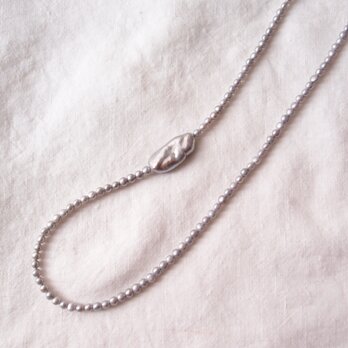 Biwa Pearl Asymmetry Necklace ／ビワパール アシンメトリーネックレス（Gray）