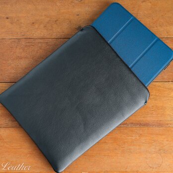 《WATERPROOF LEATHER》iPad Pro12.9・13インチ、Air13インチ レザースリーブケース ブラック