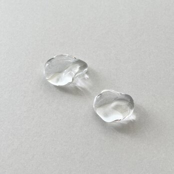 「clear form 」　ガラスの箸置き　透明　2個セット