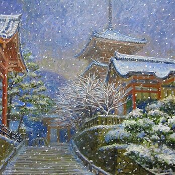 清水寺雪化粧の画像