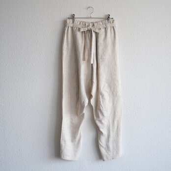 きるもの｜もんぺパンツ｜リネン ベージュ［unisex freesize］