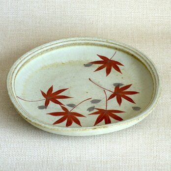 四方皿(銀彩赤絵 紅葉・桜)