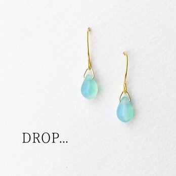 d101-29【カリブ海】しずくドロップのシンプルピアス(パーツ変更可能)